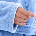 thumbnail image 4 of Ynynloco Robes for Women - Super Bathrobe Soft Cozy Fleece Womens V Neck Kimono Robe Plush Long Bathrobe, 4 of 8