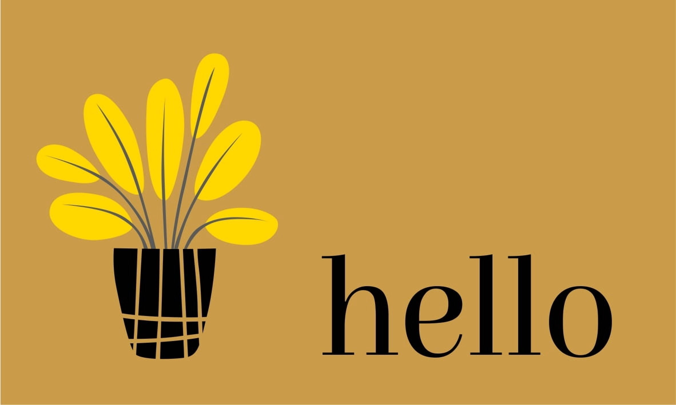 Calloway Mills  17 x 29 in. Yellow Bouquet Rectangular Doormat - Natural, Black & Yellow