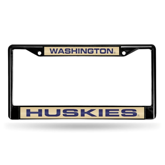 Washington Huskies Black Metal Laser Cut License Plate Frame