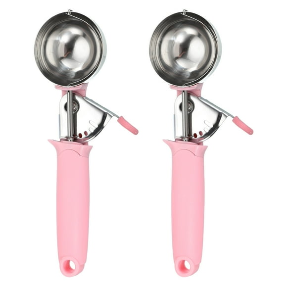 2pcs Cookie Scoops, Ice Cream Scoop with Trigger for Baking Cookie Dough Kitchen Gadget, Pink