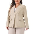 thumbnail image 4 of Agnes Orinda Plus Size Blazers for Women Button 2023 Long Sleeve Office Work Business Suit Blazer Jacket, 4 of 6