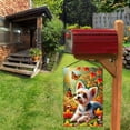 thumbnail image 3 of 1 piece, double-sided Autumn Garden Flag - 2D flat cute Yorkshire Terrier, butterfly and autumn leaf pattern design, courtyard sign, perfect for courtyard, lawn and outdoor decoration, garden decorat, 3 of 8