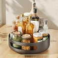 thumbnail image 2 of Black Turntable Organizer Countertop Spice Rack, Rotating Spice Rack Single Layer Skincare Lotion Spinning Organizer for Vanity Kitchen Pantry Dining Table Countertop Small, 2 of 9