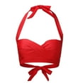 thumbnail image 4 of Prolriy Bikini Top Women Lace Up Bikini Top Push Up Swim Top Retro Bathing Suit Top Padded Swimsuit Top Swim Bras for Women Red XL, 4 of 7