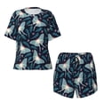 thumbnail image 4 of Lsque Glowing Butterfly Women's Short-Sleeved Pajama Set - 2 Piece Soft and Lightweight Sleepwear Set-3X-Large, 4 of 9