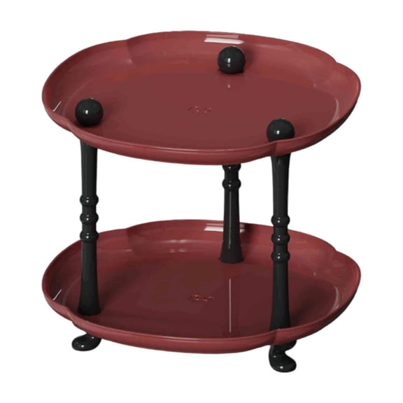 Kuntesetty 2 Tier Tray, Bathroom Perfume Holder Tray, Phone Vanity Organizer, Red