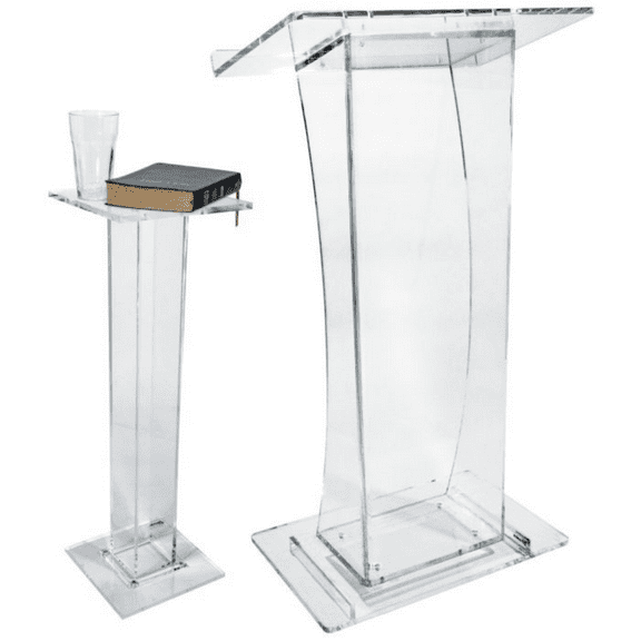 Kingdom KL1000WS3 Modern Acrylic Podium & Side Stand Bundle (KL1000   WSTAND3)