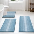 thumbnail image 2 of Findosom Bathroom Rugs Set of 3,Non Slip Thick Absorbent Chenille Bath Rugs with U Shape Contour,Machine Washable Quick Dry Soft Bath Mat for Tub Shower Bathroom Decor,20"x32"+20"x26"+U 20"x24" Blue, 2 of 8