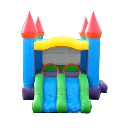 - Pogo Crossover Dual Lane Blue Rainbow Bounce House Slide Combo
