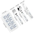 thumbnail image 2 of Salouo blue Snowflake Prints Pattern 3 Pieces Toddler Utensils, Kids Silverware Set Stainless Steel Utensils for Kids Children Safe Spoons Forks & Knife Dishwasher Safe, 2 of 8