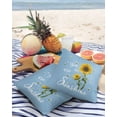 thumbnail image 4 of Outdoor Throw Pillow Cover Sunflower with Sunshine Text Waterproof Cushion Covers 2 Pack Farm Bees Floral on Blue Pillow Cases Home Decoration for Patio Garden Couch Sofa, 4 of 7