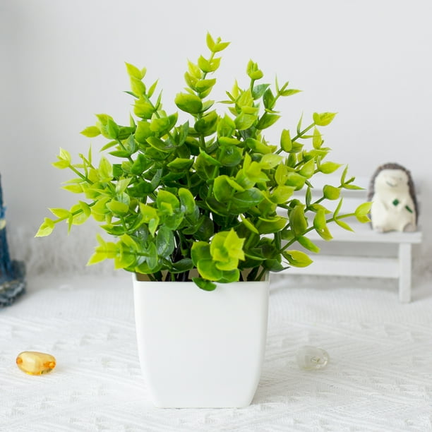 1 paquete de pequeñas plantas en maceta falsas, Mini plantas de escritorio artificiales para interior, casa de campo, mesa de oficina, estante, decoración de baño