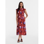 Women's Smocked Bodice Midi Woven Dress, Sizes XS-XXXL