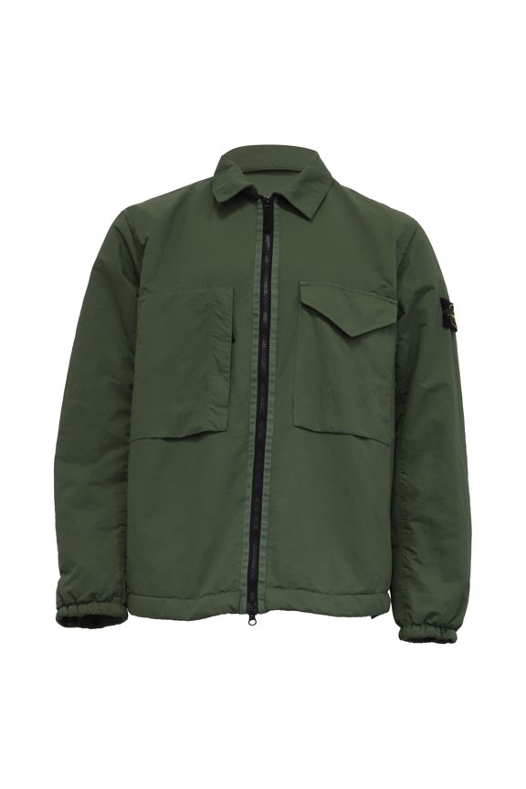 Pre-Owned Stone Island Zip-Up Jacket with Primaloft-TC in Olive Polyamide