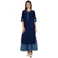 thumbnail image 6 of Bimba Women Kurti 3/4 Sleeve Casual Kurta With Pockets Straight Tunic Blouse, 6 of 9