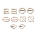 thumbnail image 1 of veasfak 10 Pieces Mixed Shapes Pearl Metal Buckles Invitation Card Wedding Ribbon Slider, 1 of 9