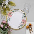 thumbnail image 4 of Balsa Circle 25 White 9" Round Disposable Paper Plates Floral Design Gold Trim Party Home Events Tableware, 4 of 8