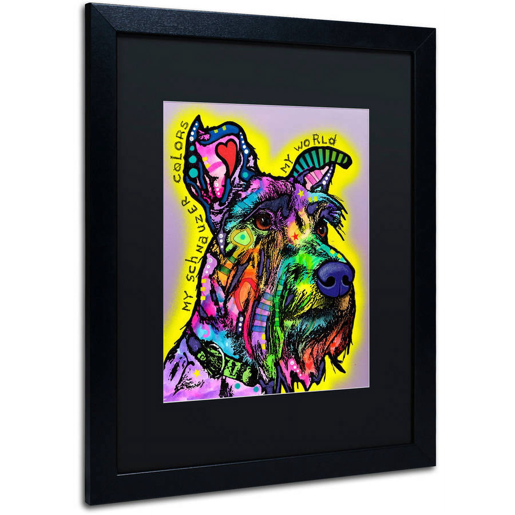 "My Schnauzer" Canvas Art by Dean Russo, Black Matte, Black Frame