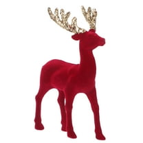 OFFIGAM Velvet Deer Antler Figurine with Glitter Finish, Multi-Color Christmas Reindeer Tabletop Decoration