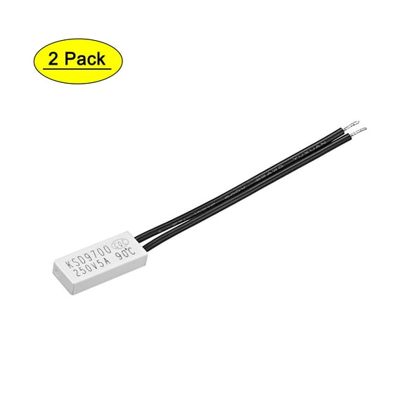 Uxcell Thermostat 90℃ N.C 5A Plastic Bimetal Temperature Control Switch Controller 2 count