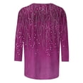 thumbnail image 4 of yunLCZ Women's Button Down Shirts 3/4 Length Sleeve Womens Tops Casual Round Neck Cute Tops Fashion Loose Fit T Shirts Ladies Tops And Blouses Going Out Fashion Clothes, 4 of 4