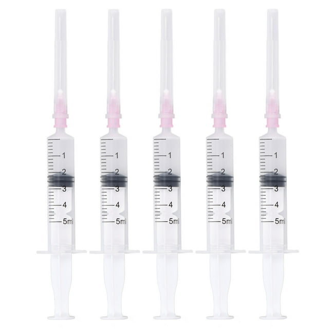 5 jeringas de plástico de 5 ml con escala para rellenar cartuchos de tinta de impresora y juego de herramientas de dibujo