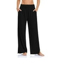 thumbnail image 3 of Women's Wide Leg Yoga Pants High Waist Adjustable Tie Casual Loose Joggers with Pockets, 3 of 6