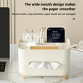 thumbnail image 3 of Tissue Box Cover for Storage Napkin Holder Desktop Organizer with Stationery Pen Remote Control Decorative Box for Home Office Restaurant Hotel, 3 of 10
