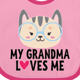 thumbnail image 4 of Inktastic Grandma Loves Me Girls Baby Bib, 4 of 4