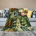 thumbnail image 2 of GOSMITH Pineapples Decorative Green Yellow Pink Blanket Gifts White, 2 of 6