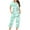 Green, variant on Jamicy Home Clothes for Women Set Fashion Casual Loose Printed Round Neck Short Sleeve Button Capri Pants Comfortable Ladies Pajamas Set