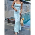 thumbnail image 5 of Womens Y2K Knit Halter Neck Beaded Skirt Set Retro Two Piece Outfit for Party Casual Streetwear Blue XL, 5 of 9