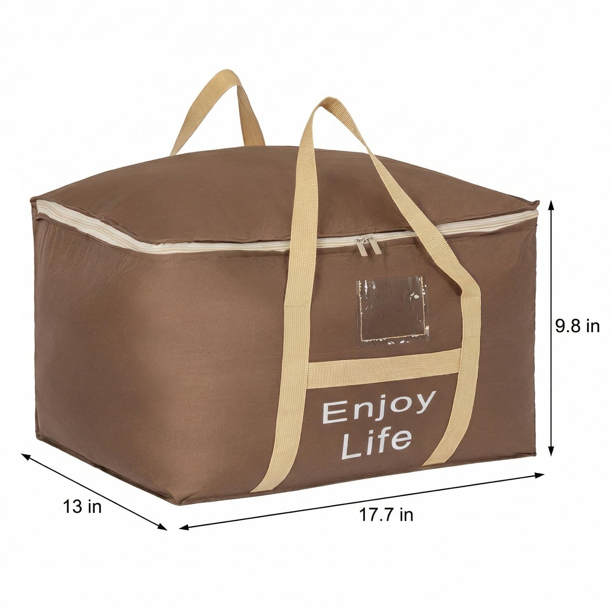 Unique Bargains Foldable Storage Bags for Storing Clothingg Brown 17.7"x13"x9.8"