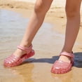 thumbnail image 4 of Gyujnb Girls Glitter Jelly Sandals Soft Sole Casual Footwear, Adjustable Strap Closed Toe Water Shoes (Toddler, Little Girls),5-5.5 Years, 4 of 8