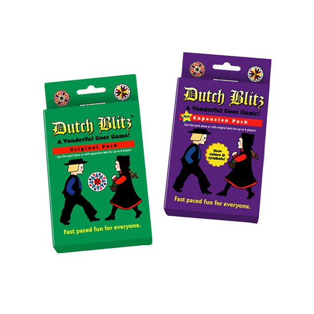 Set de expansión original y morado del juego de cartas Dutch Blitz