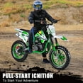 thumbnail image 6 of Seipouy 49cc Gas Dirt Bike - 2 Stroke Motorcycle with Off-Road Tires, Dual Disc Brakes & Shock Absorbers - Beginner Motocross Bike with Comfort Seat Cushion for Youth Children Riders, 6 of 9
