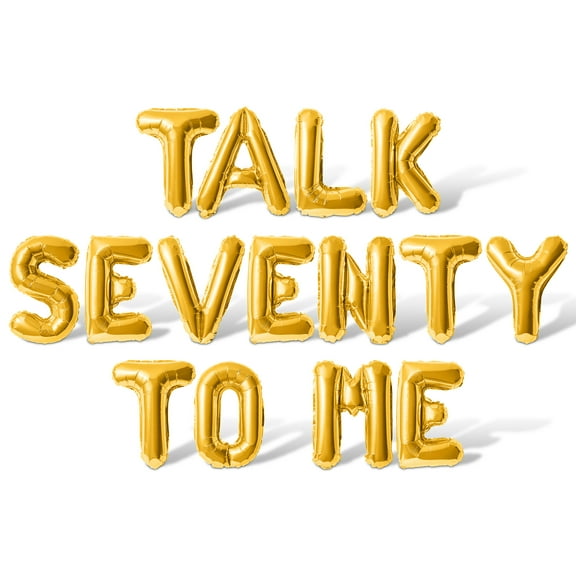 Letter Balloons - TALK SEVENTY TO ME 16" Inch Alphabet Letters Foil Mylar Balloon 70th Birthday Party Banner (Gold)