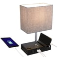 thumbnail image 1 of Amdohai Tomshine Touching Control Table Lamp with 2 USB Ports and One-outlet 3-Way Dimmable Bedside Nightstand Light for Bedrooms Office (Bulb Included), 1 of 8