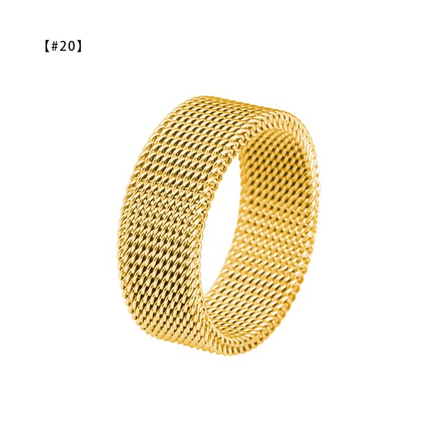 Qarigey Anillo Unisex Acero Anillo Mujer Hombre Malla Anillo Universal Múltiples Tamaño Mano Pareja Joyería, Blanco, Talla 18 Ropa, zapatos y accesorios Miscelánea Oro veinte