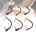 thumbnail image 1 of 6 Inch Guitar Patch Cable Right Angle Metal Connectors Space Saving for Pedalboard Connections, 1 of 7