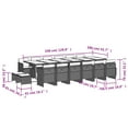 thumbnail image 4 of vidaXL 17 Piece Garden Dining Set with Cushions Grey Poly Rattan, 4 of 5