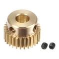thumbnail image 1 of Piñón Engranaje Juego, Latón Motor Cremallera Recto Espuela Engranaje con Escalón, 0.5 Modelo 28T 4mm Diámetro 15mm Exterior Diámetro, M3 Juego Tornillos Incluidos, 1 of 6