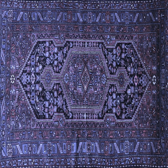 Ahgly Company Indoor Square Persian Blue Traditional Area Rugs, 8' Square