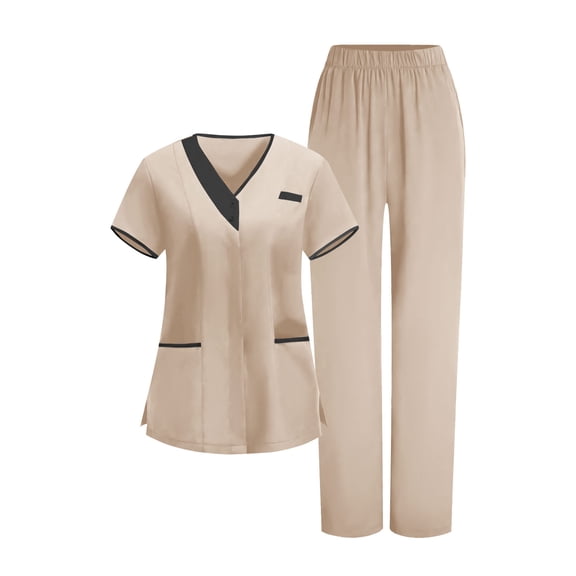 Scrubs Sets for Women 2 Piece Nurses Sets Tunic Uniform Clinic Carer V-Neck Protective Clothing And Pants Set