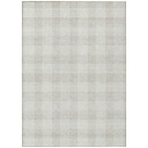 HomeRoots 595403 3 x 5 ft. Ivory & Beige Plaid Washable Indoor & Outdoor Rectangle Area Rug
