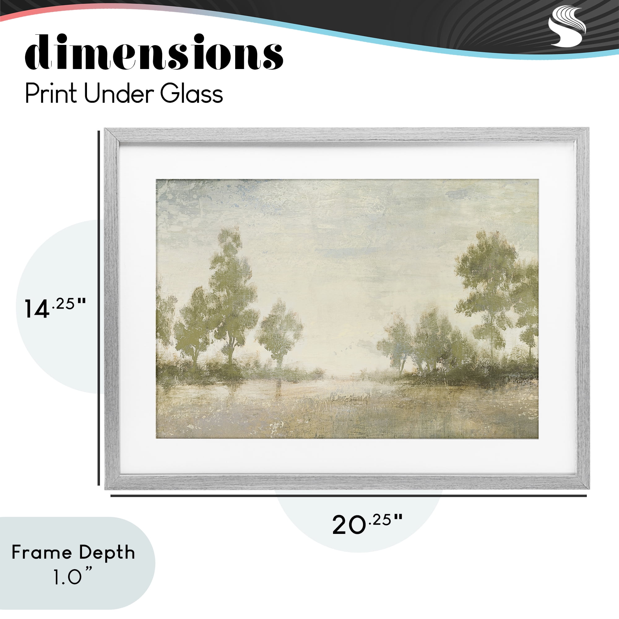Stupell Industries Forest Light Distant Valley Gray Framed Print Under Glass, design by Michael Marcon