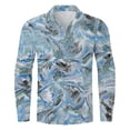 thumbnail image 3 of Aayomet Mens Shirts Men Autumn Winter Single Casual Lapel Full Print Beach Long Sleeve Beach Shirts For Men Blue,S, 3 of 3