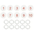thumbnail image 1 of 10PCS Number Tags 1-10, Number Key Tags Plastic Numbered Tags Key Tags Keychain with Key Rings for Organizer Field Sales Hangers Clothes Labels ID Tag, White, 1 of 6