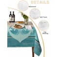 thumbnail image 2 of Blue Teal Brown Table Cloth, Anchor Nautical Coastal Ocean Wooden Waterproof Tablecloth for Square Tables, Reusable Washable Fabric Table Cover for Restaurant Kitchen Dining Tables 60"x60", 2 of 6