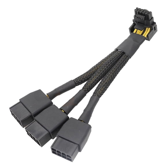16Pin GPU Cable to 3X8Pin Pcie5.0 Cord 3x8pin 8PIN to 16Pin 12VHPWR 90°Right Angle Graphics Card Power Supply Cord